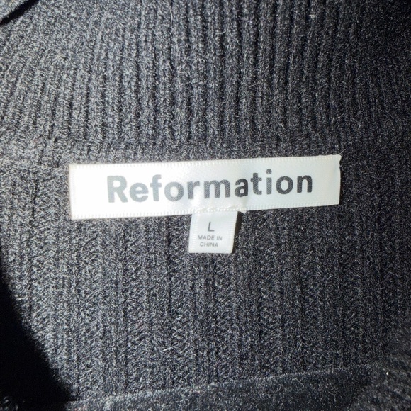 Reformation Black Ribbed Knit Top - Picture 2 of 3